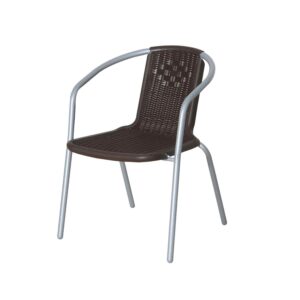 Street - Chaise bistrot d'extérieur avec accoudoirs, couleur moka