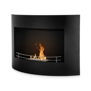 Tokyo - Cheminée éthanol murale avec bord arrondi 63x15,5xH45 cm