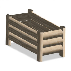 Country - Jardinière 68x38xH30 cm en bois de pin imprégné