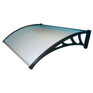 Auvent de porte et fenêtres extérieure en polycarbonate 100x80 cm