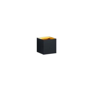 Applique LED Louis Cube Bidirectionnelle Couleur Noir Intérieur Or H.10cm