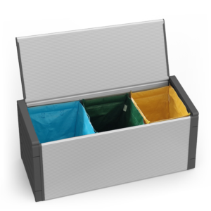 Coffre pour le tri sélectif (intérieur/extérieur) 85x34xH38 cm
