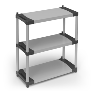 Étagère en résine PVC 3 étagères capacité 80 Kg, 80x40xH85 cm