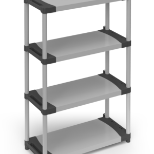 Étagère en résine PVC 4 étagères capacité 80 Kg, 80x40xH165 cm
