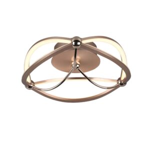 Charivari Plafonnier LED en laiton satiné Ellissi, dimmable avec interrupteur, D. 41cm