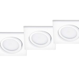 Rila Kit 3 Spots Encastrables LED Carrés Orientables Blancs 8cm x 8cm