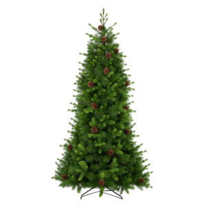 Waffle - Sapin de Noël Traditionnel avec Pommes de Pin en PE, PVC et PP Ø121x240H cm, 1391 Pointes