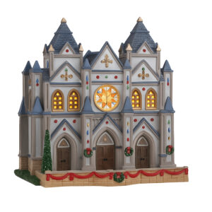Village de Noël Cathédrale 18,5x15,5x22,2 cm avec Lumières et Sons