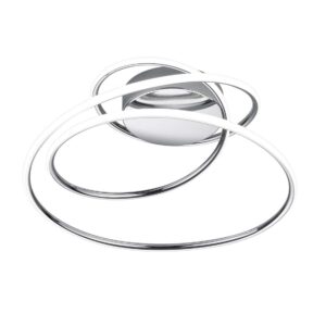 Bologna Plafonnier LED Chrome avec Variateur d'intensité Interrupteur D.50cm