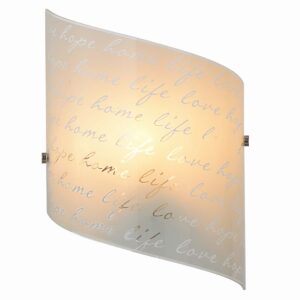 Applique rectangulaire en verre décoré "Signa" L.22 cm x H.30 cm