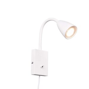 Applique flexible Wanda avec interrupteur en métal acier et noir H. 24cm