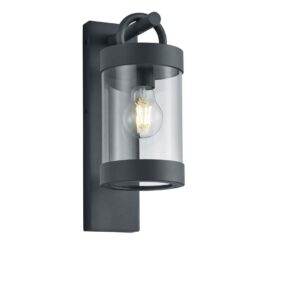 Applique LED extérieure Sambesi avec capteur crépusculaire, lanterne en métal anthracite, H. 33cm