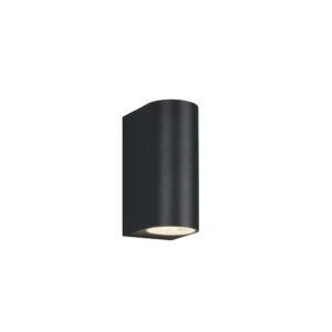 Applique extérieure en fonte d'aluminium arrondie anthracite à double émission Roya IP44 H.15cm