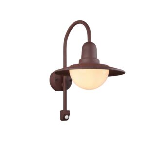 Applique extérieure en aluminium rouillé avec capteur H. 45cm IP44