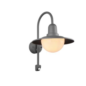Applique extérieure en aluminium anthracite avec détecteur H. 45cm IP44