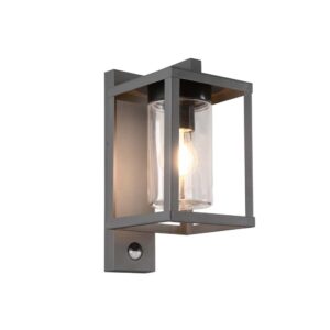 Applique extérieure longue anthracite avec détecteur de mouvement IP44 H. 33,5 cm