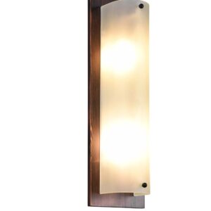 Applique en bois antique et verre blanc H. 45cm x L. 14cm