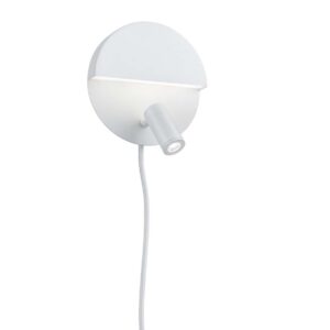 Applique Ronde LED à Double Émission avec Spot Orientable Blanc Mat avec Interrupteur et Double Allumage D. 16Cm