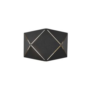 Applique LED en métal noir Zandor avec découpes au laser L. 18cm
