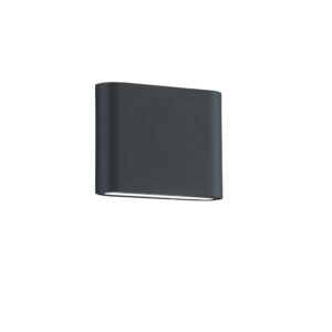Applique extérieure LED Thames II à double émission en fusion d'aluminium anthracite mat IP54 L. 11,5 cm.