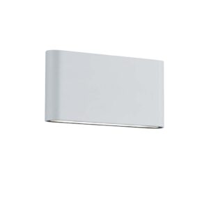 Applique extérieure LED Thames II à double émission en fusion d'aluminium blanc mat IP54 L. 17,5 cm
