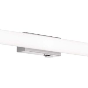 Applique LED Mattimo pour salle de bain en métal chromé avec diffuseur blanc IP44 et interrupteur L. 60cm.