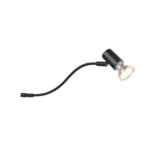 Giada H2O Applique Spot Orientable Noir à Visser sur Miroir IP44 H. 11,5Cm