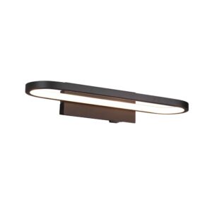 Gianni H2O Applique Led Noir Avec Interrupteur Ip44 L. 40Cm