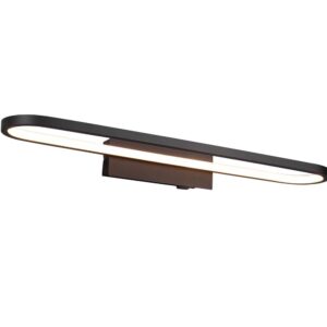 Gianni H2O Applique Led Noir Avec Interrupteur Ip44 L. 60Cm