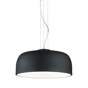 Suspension Baron en métal noir avec diffuseur satiné D.52 cm