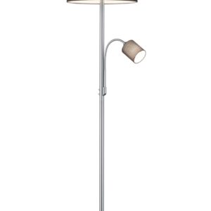 Hôtel Lampadaire Gris Avec Lampe de Lecture Abat-jours Blancs Avec Allumages Séparés H. 170Cm