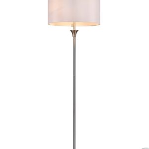 Sabia Lampadaire en Métal Acier avec Abat-jour Blanc H. 155cm