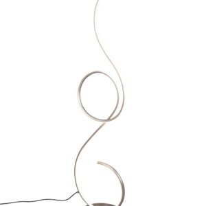 Jive Lampadaire LED en acier satiné avec variateur à pédale H.118cm