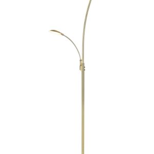 Granby Lampadaire LED en métal laiton avec lumière de lecture et interrupteurs tactiles séparés pour régler l'intensité et la température de couleur H
