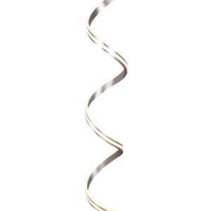 Lampadaire LED Yara en acier satiné avec réglage de la lumière chaude, naturelle et variable avec interrupteur mural. Hauteur 150cm.