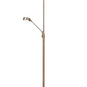 Franklin Lampadaire LED avec Lampe de Lecture en Métal Laiton Vieilli avec Réglage d'Intensité Touch Dimmer + Réglage de Lumière Chaude, Naturelle et