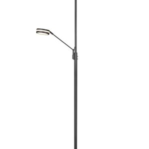 Franklin Lampadaire LED avec Lampe de Lecture en Métal Anthracite avec Réglage d'Intensité Touch Dimmer + Réglage de Lumière Chaude, Naturelle et Froi