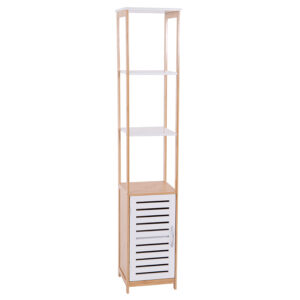 Adelaide - Colonne polyvalente couleur naturelle avec 1 porte et 2 étagères - 30x30xH156 cm