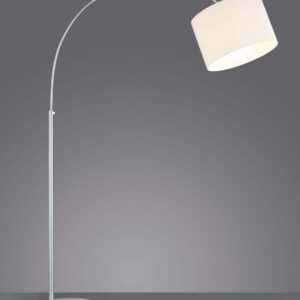 Lampe d'hôtel. Arco de sol avec base en acier. Blanc H 215.