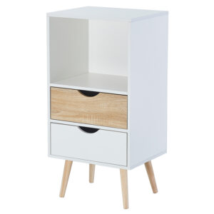 Bolt - Armoire de style nordique avec 2 tiroirs et 1 compartiment ouvert