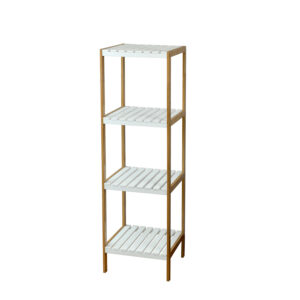 Axis - Etagère en bambou et MDF 4 étagères - 34x33x110 cm