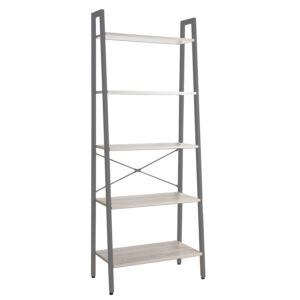 Lilas - Bibliothèque en bois et métal avec 5 étagères