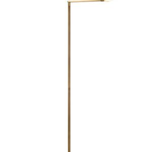 Pied de lampe Pavia à LED orientable et inclinable avec interrupteur tactile et réglage de la température de couleur en métal laiton vieilli H. 131 cm