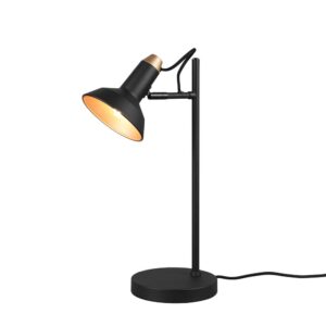 Lampe de table Roxie en métal noir et or, orientable, H. 43cm