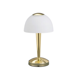 Lampe Ventura. Lampe de table LED avec abat-jour en verre satiné. Hauteur 28 cm.