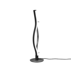 Lampe Blaze LED Ondulée en Métal Aluminium et Noir avec Réglage de l'Intensité et de la Température de Couleur de la Lumière, Interrupteur Tactile H.