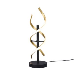 Lampe de Table à LED Sequence en Métal en Laiton et Noir avec Réglage de l'Intensité et de la Température de Couleur de la Lumière, Interrupteur Tacti