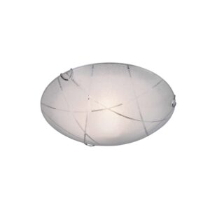 Sandrina Plafonnier en verre avec granulés et rayures transparentes D.30cm