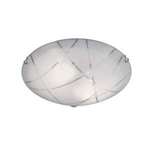 Sandrina Plafonnier en verre avec granulés et rayures transparentes D.40Cm