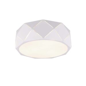 Zandor Plafonnier en Métal Blanc avec Découpes au Laser et Diffuseur D. 40cm